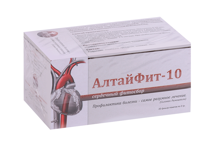 Фитосбор АлтайФит-10 сердечный, 2 г, 20 шт, фильтр-пакет Аптеки Плюс