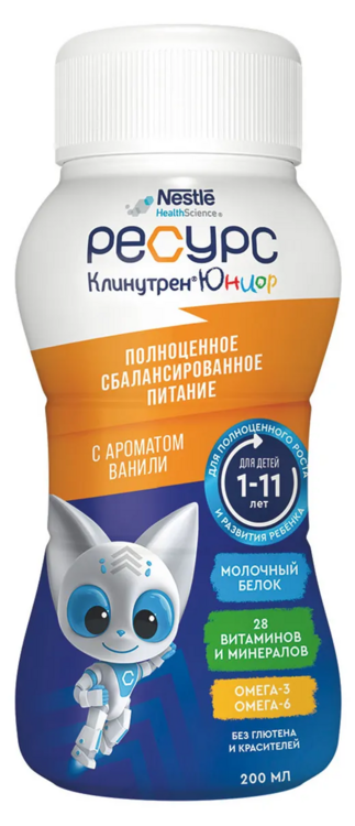 Смесь Nestle Ресурс Клинутрен Юниор ваниль, 200 мл Аптеки Плюс