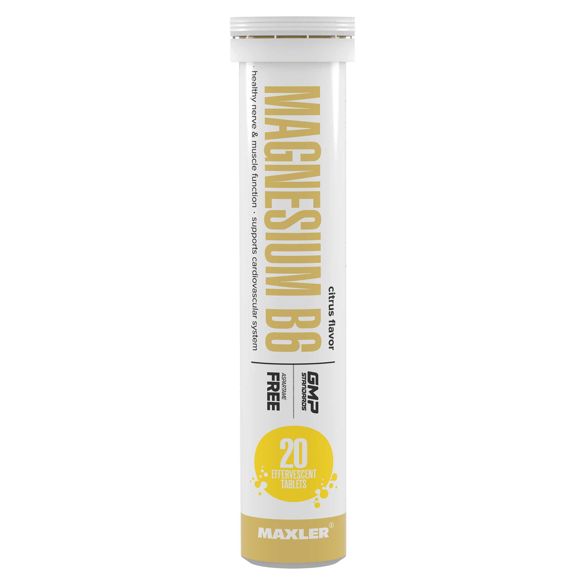 Магний B6 в шипучих таблетках Maxler Magnesium B6 Effervescent, 20 штук - Цитрус Аптеки Плюс