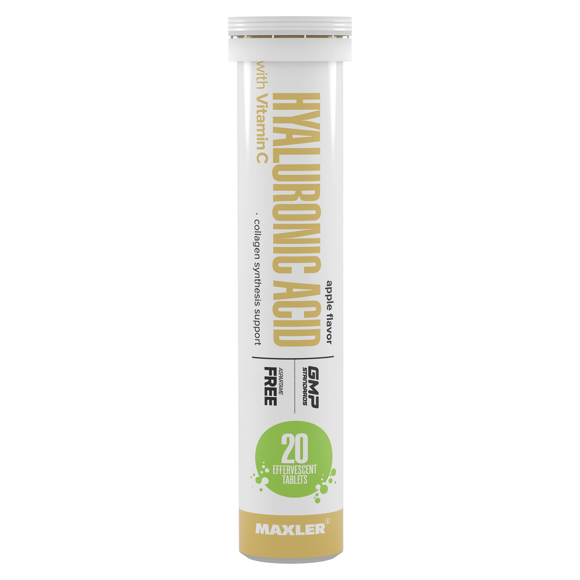 Гиалуроновая кислота + Витамин С Maxler Hyaluronic Acid with Vitamin C, 20 шипучих таблеток - Зелёное яблоко Аптеки Плюс