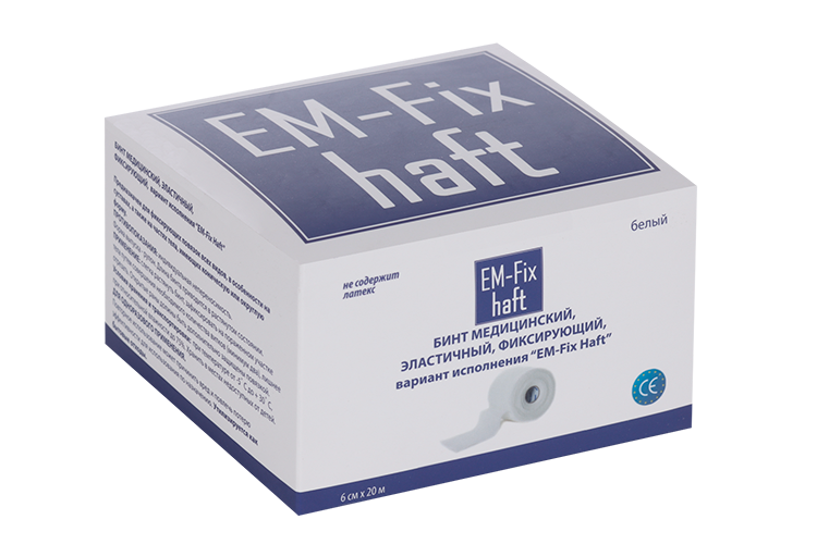 Медицинский бинт EM-Fix Haft эластичный фиксирующий 6 смх20 м белый Аптеки Плюс