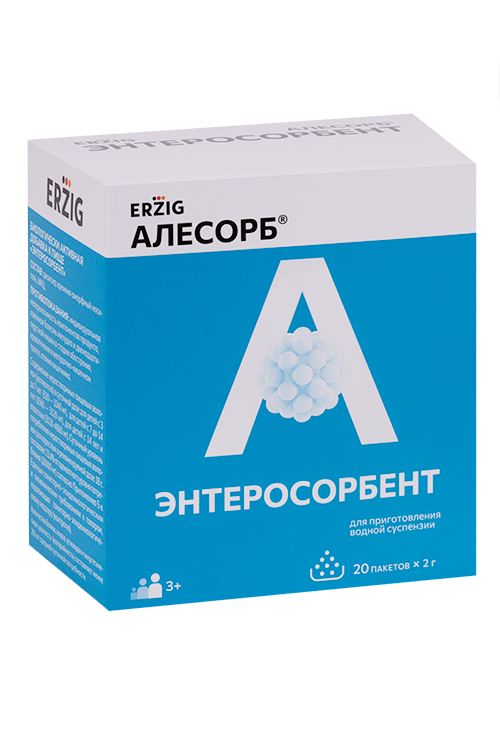 Алесорб Энтеросорбент, 2 г, 20 шт, саше-пакет  3+ Аптеки Плюс