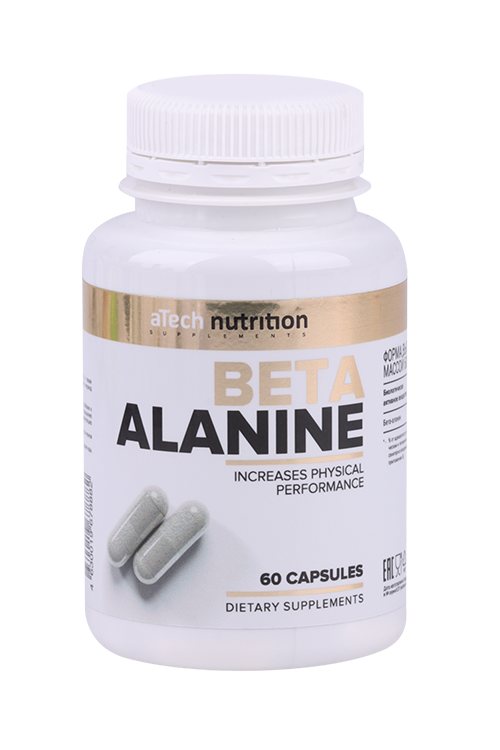 Бета-Аланин aTech Nutrition, 600 мг, 60 шт, капсулы Аптеки Плюс