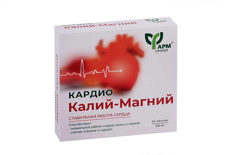 Кардио Калий-Магний Фармгрупп, 0,5 г, 50 шт, таблетки Аптеки Плюс