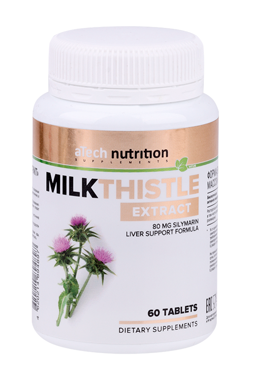 Экстракт расторопши aTech Nutrition, 500 мг, 60 шт, таблетки Аптеки Плюс