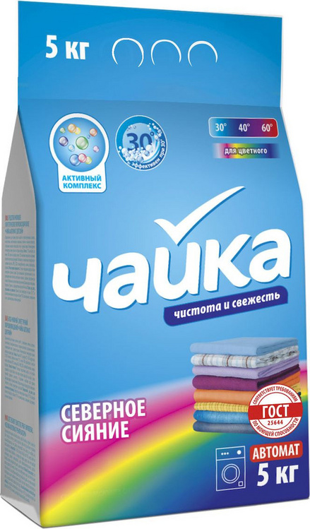 Порошок стиральный Чайка Северное сияние автомат д/цветного белья 5 кг Аптеки Плюс