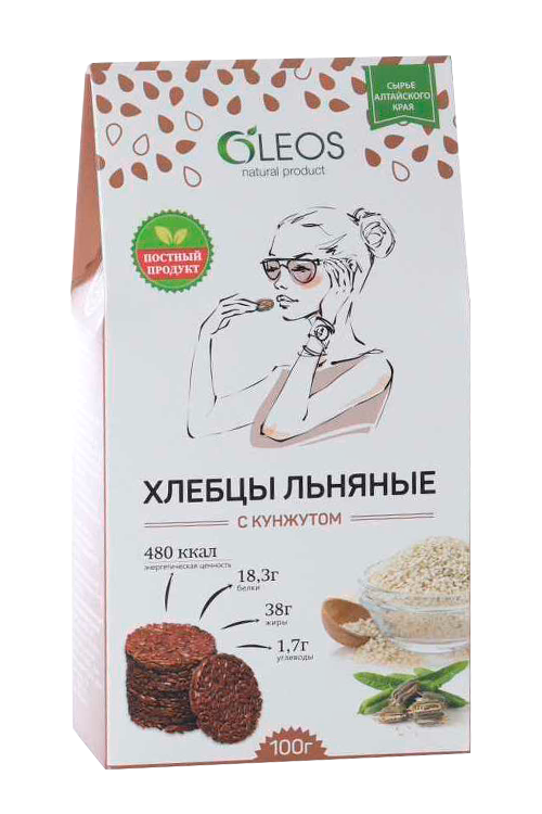 Хлебцы Олеос льняные с кунжутом, 100 г Аптеки Плюс