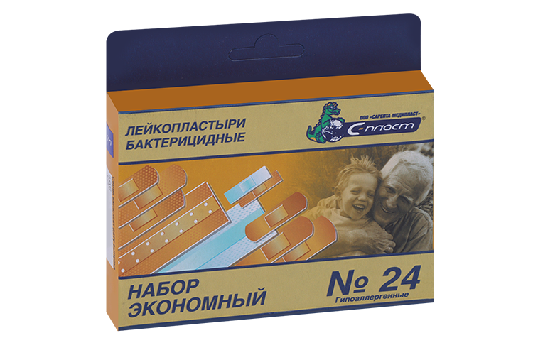 Лейкопластыри бактериц набор Экономный гипоаллергенные, 24 шт Аптеки Плюс