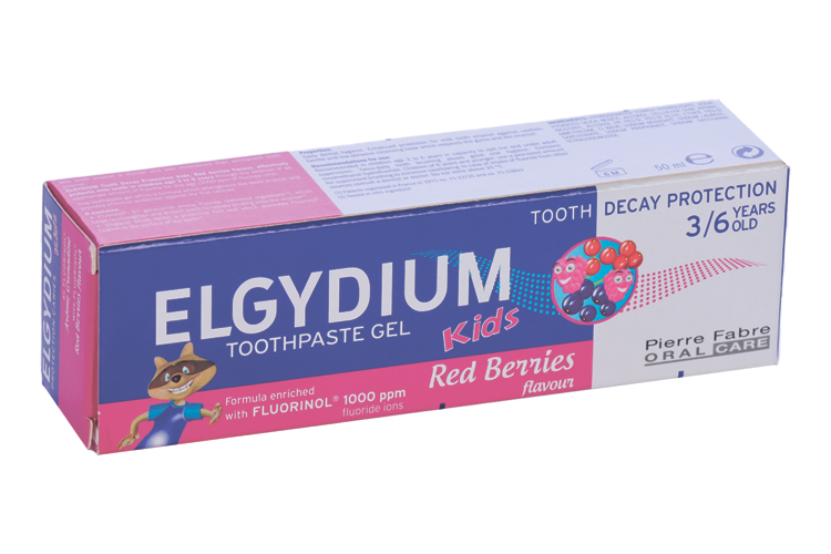 З/паста-гель Elgydium Kids Red Berries Защита от кариеса д/детей (3-6 лет), 50 мл Аптеки Плюс