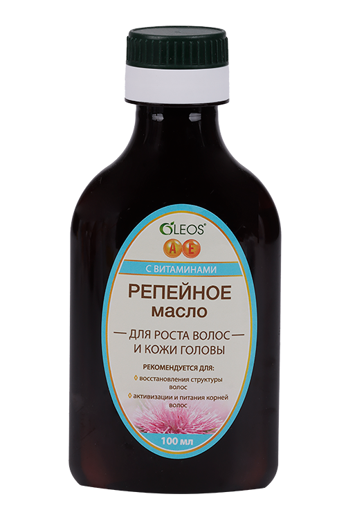 Масло Олеос Репейное с витаминами д/роста волос/кожи головы, 100 мл Аптеки Плюс