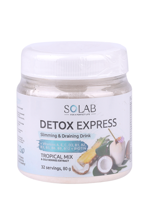Детокс Слим Эффект с экстр ягод годжи Solab, 80 г, порошок со вкусом тропический микс Аптеки Плюс