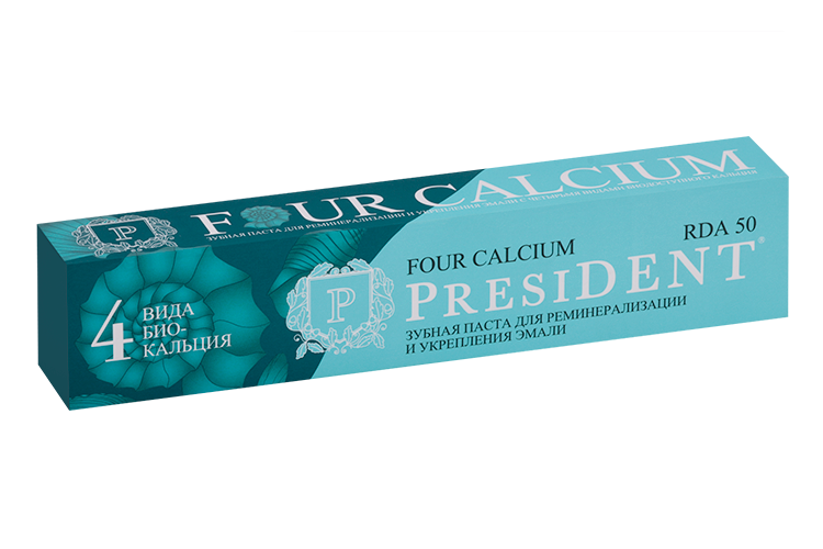 З/паста PRESIDENT Four Calcium 50 RDA, 75 г Аптеки Плюс