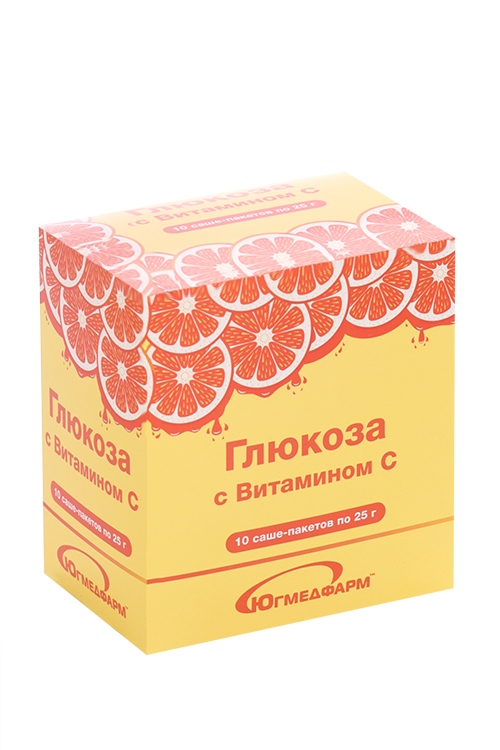 Глюкоза с Витамином С, 25 г, 10 шт, саше-пакет Аптеки Плюс