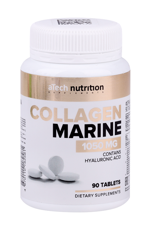 Коллаген морской aTech Nutrition, 450 мг, 90 шт, таблетки Аптеки Плюс