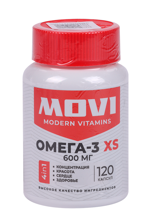 Омега 3 XS 600 мг MOVI, 120 шт, капсулы Аптеки Плюс