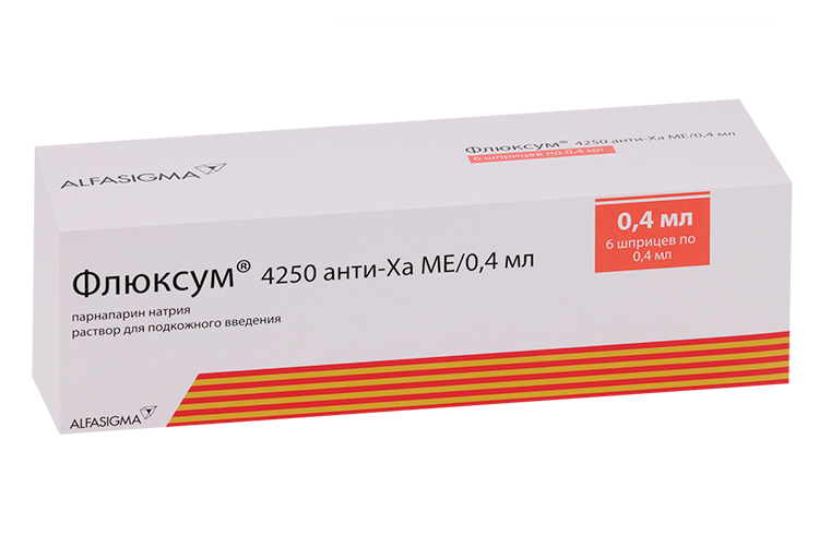 Флюксум 4250 анти-Ха МЕ, 0,4 мл, 6 шт, раствор для подкожного введения Аптеки Плюс
