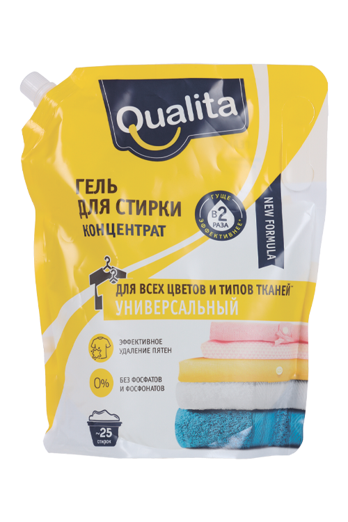Гель д/стирки Qualita д/всех типов белья 1 000 мл Аптеки Плюс