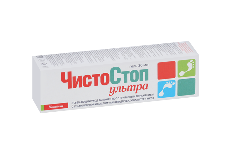 Гель Чистостоп Ультра д/ухода за кожей ног с грибковым поражением с 25% мочевиной, 30 мл Аптеки Плюс