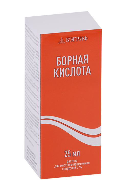 Борная кислота 3%, 25 мл, раствор для местного применения спиртовой Аптеки Плюс