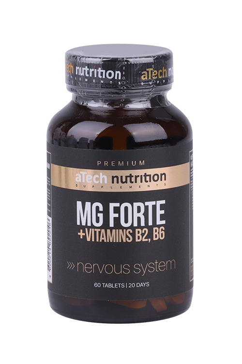 Магний Форте aTech nutrition PREMIUM с витаминами В2 и В6, 900 мг, 60 шт, таблетки Аптеки Плюс