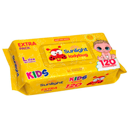 Салфетки Sunlight Baby Божья коровка влажные, 120 шт Аптеки Плюс