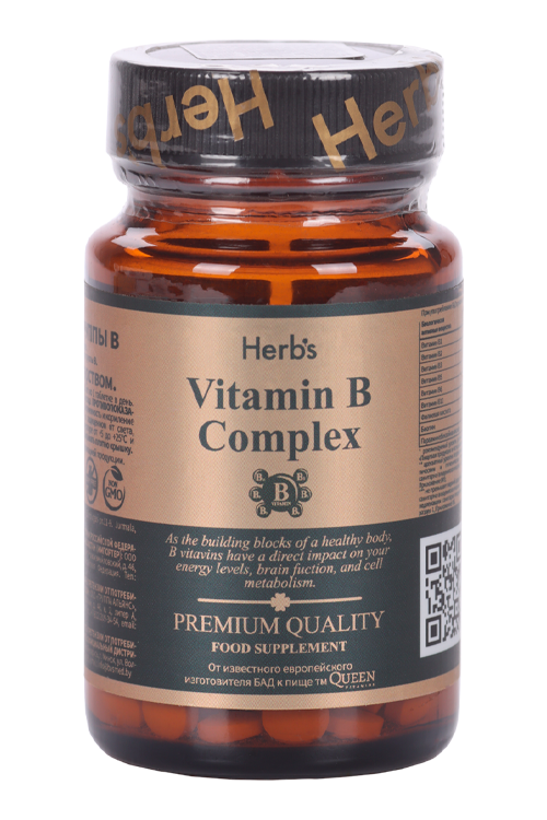 Комплекс витаминов B Herbs, 0,19 г, 60 шт, таблетки Аптеки Плюс