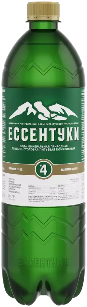 Вода мин Ессентуки №4 газ, 1 л, пэт Аптеки Плюс