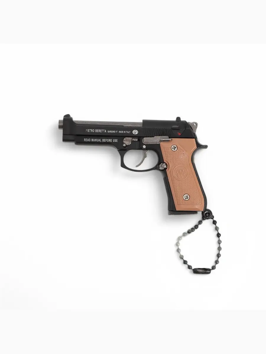 Брелок макет пистолета Beretta 92 металлический 8 см чёрный GroupPrice