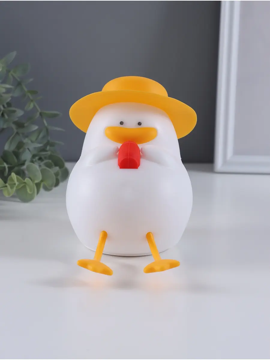 Фигурка световая RISALUX Утка в отпуске LED-ночник RGB белая светодиодная USB 10×8.5×14.5 см для дома белая