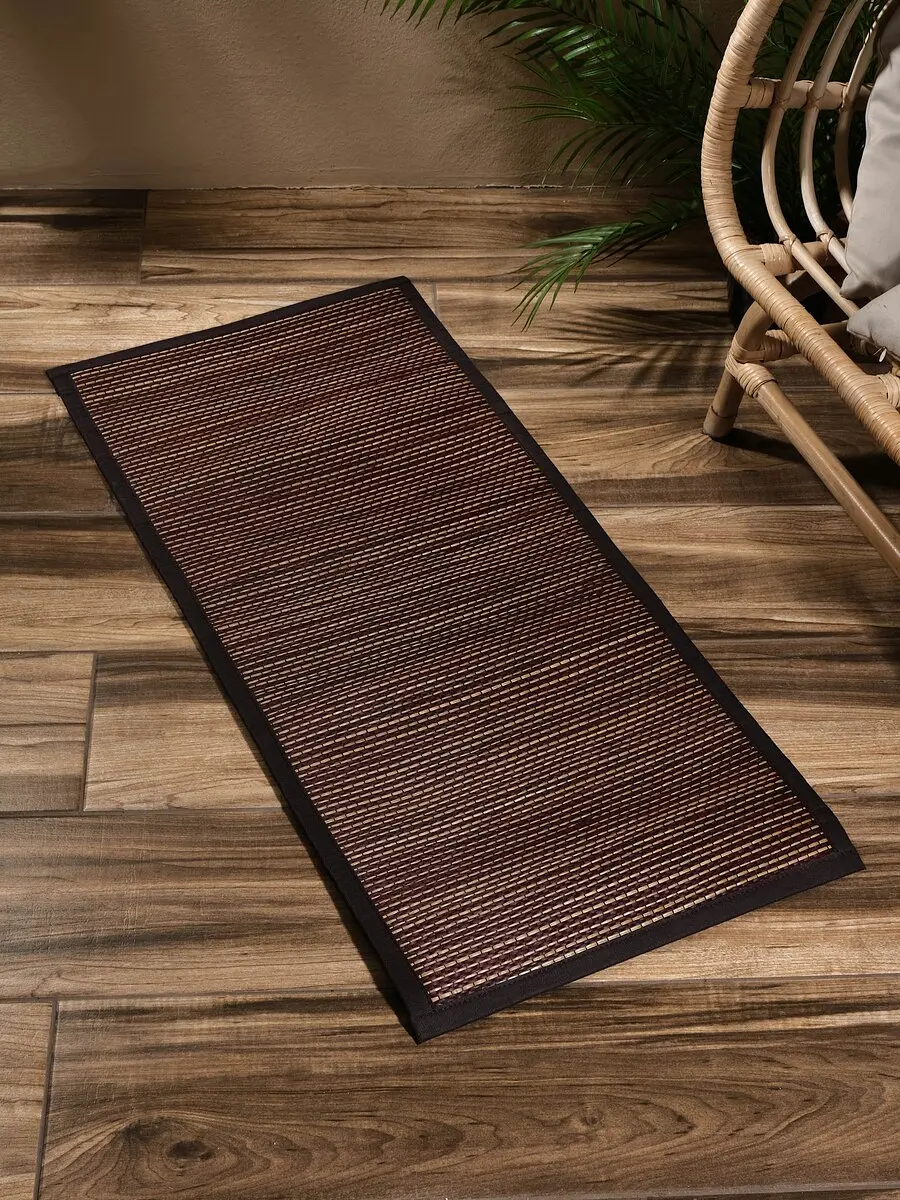 Коврик плетёный из сиграса 45×100 см бежево-коричневый GroupPrice