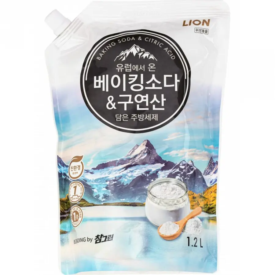 Средство для мытья посуды LION Baking Soda Citric Acid 1,2 л концентрат 1,2 л с содой и лимонной кислотой