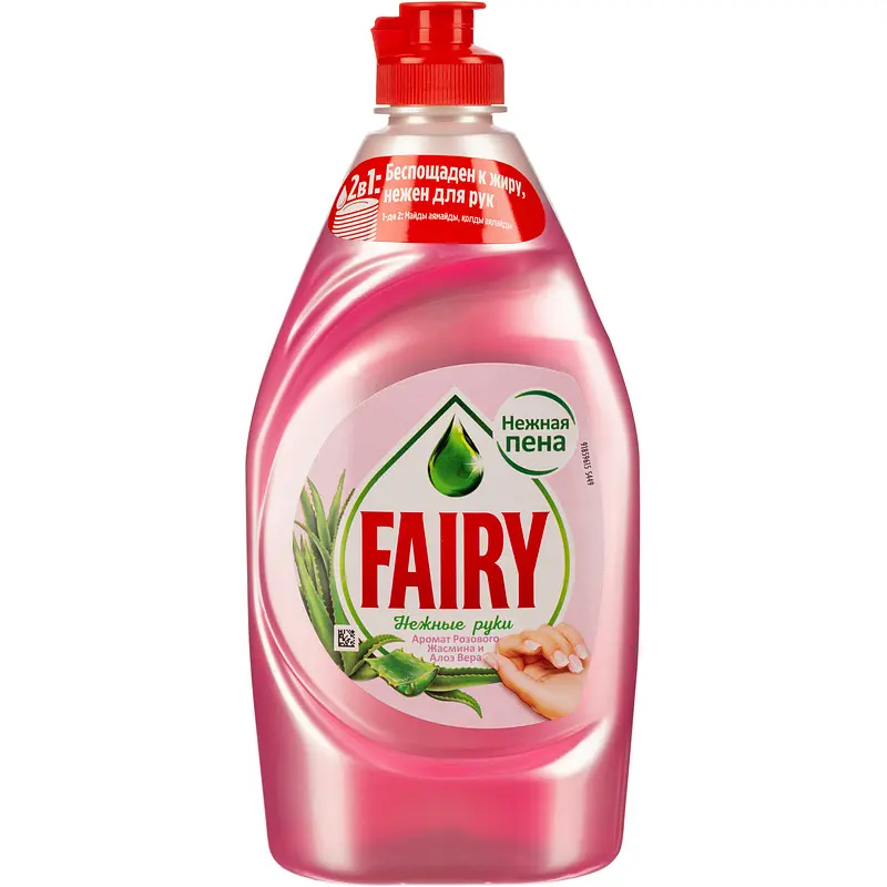 Средство для мытья посуды Fairy Розовый Жасмин и Алоэ Вера гель 0.45 л Procter&Gamble гель 0.45 л с ароматом жасмина и алоэ вера розовый