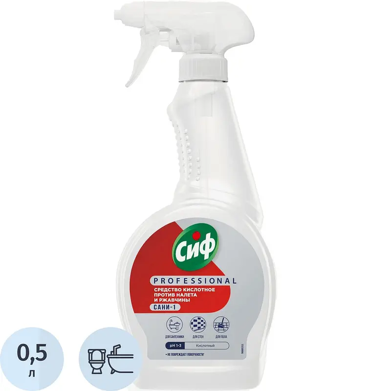 Средство для сантехники Cif моющее 0,5 л белое Unilever моющее 0,5 л на основе лимонной кислоты для туалета и ванной