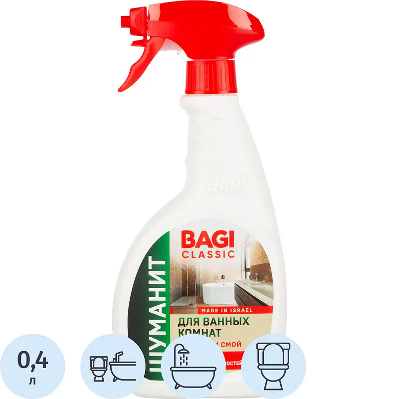 Средство для сантехники Bagi Classic Шуманит 0,4 л белое Баги концентрированная пена 0,4 л для ванной и туалета