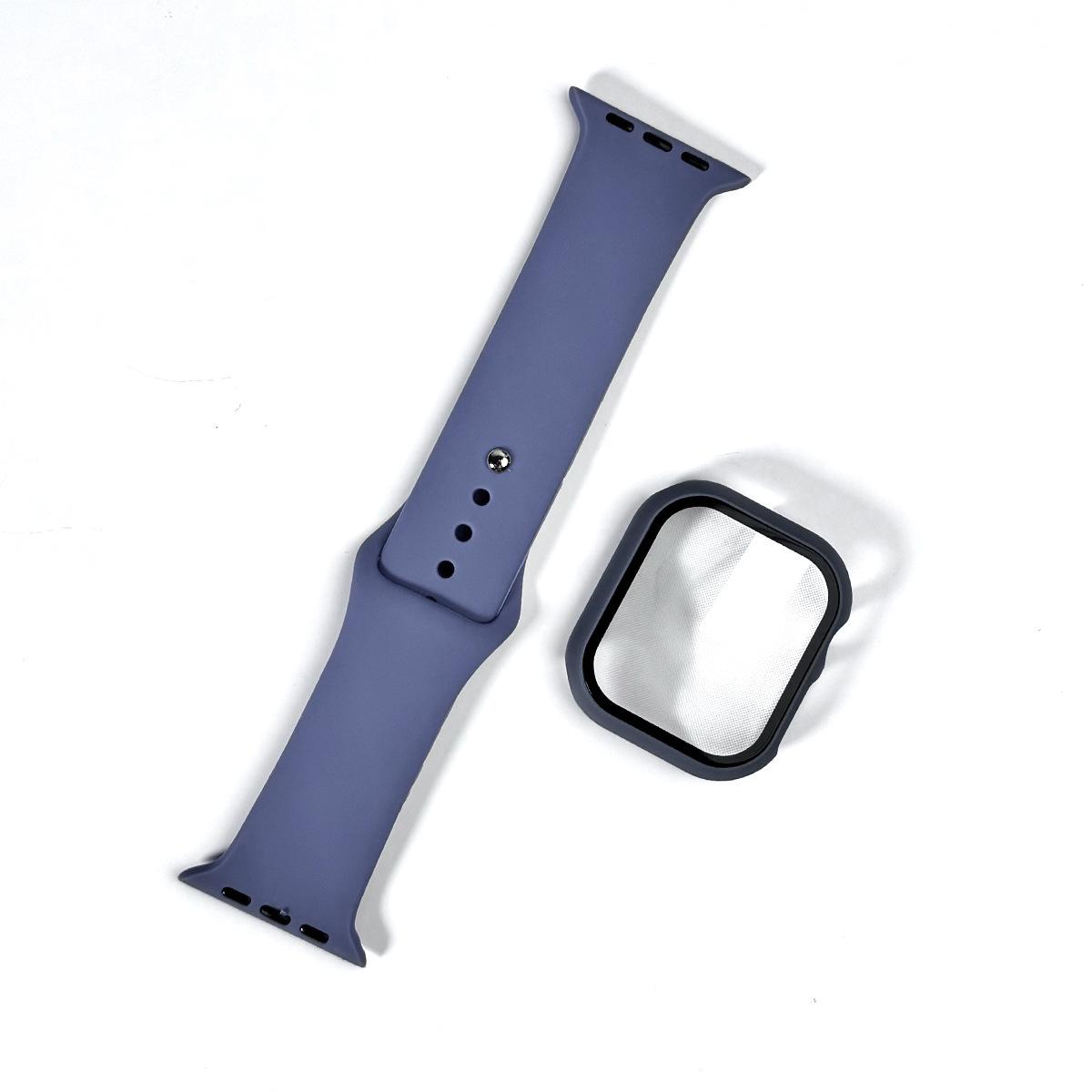 Совместимый с iWatch S10 42 мм/46 мм Силиконовый ремешок и чехол 2-в-1 Набор ремешков для Apple Watch 42mm флуоресцентный зеленый Apex Gear