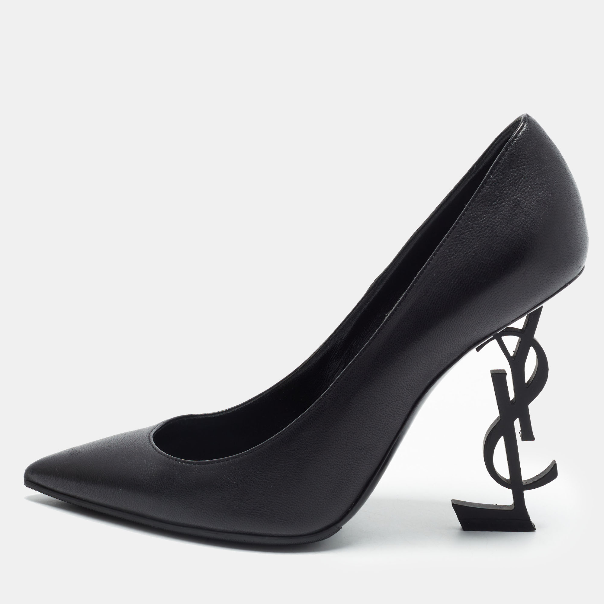 Saint Laurent Opyum Size 37.5 Black Leather Pumps Saint Laurent Paris