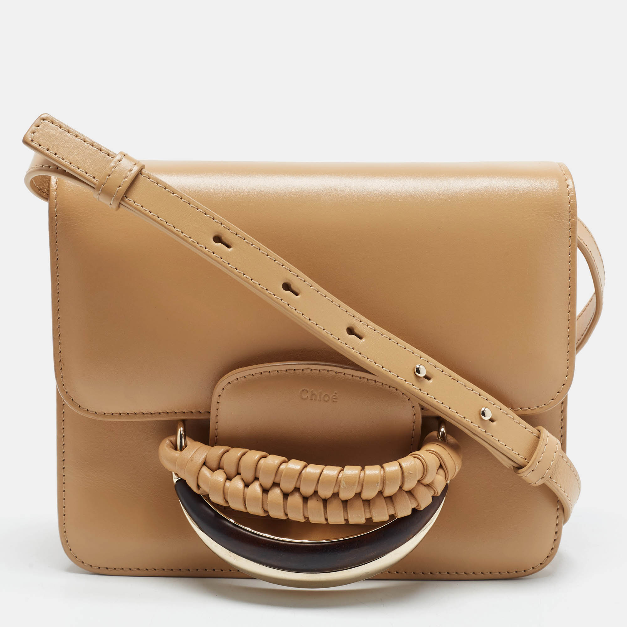 Chlo&eacute; Kattie Tan Leather Shoulder Bag Chloe