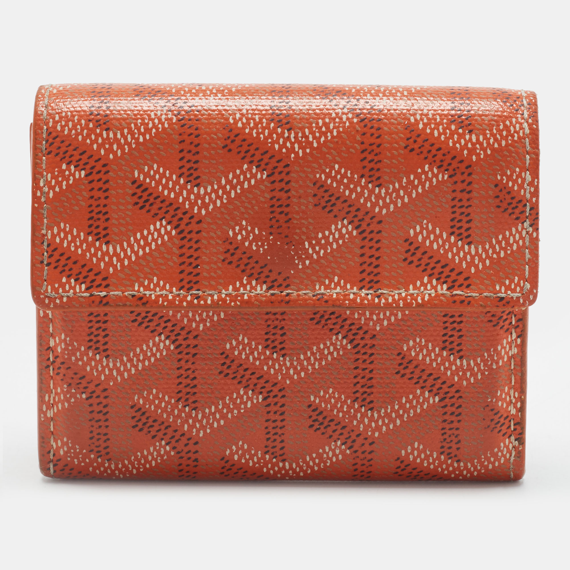 Goyard Marigny Orange Goyardine Coated Canvas and Leather Coin Purse
