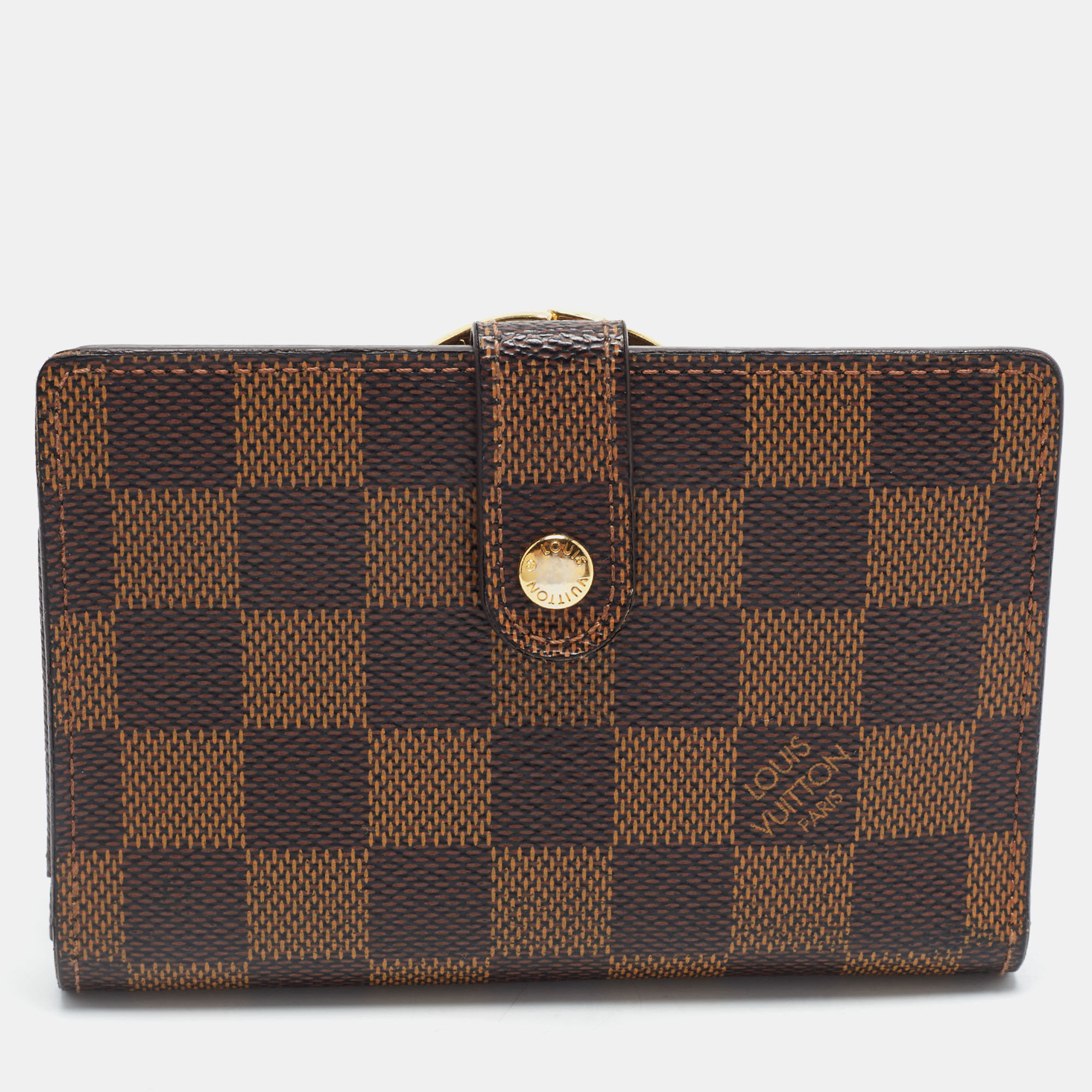 Louis Vuitton Portefeuille Viennois Damier Ebene Canvas Compact Wallet