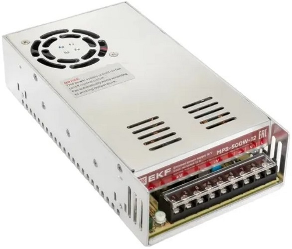 Блок питания EKF MPS-500W-12 на монтажную панель 500 Вт, 220 В AC /12В DC