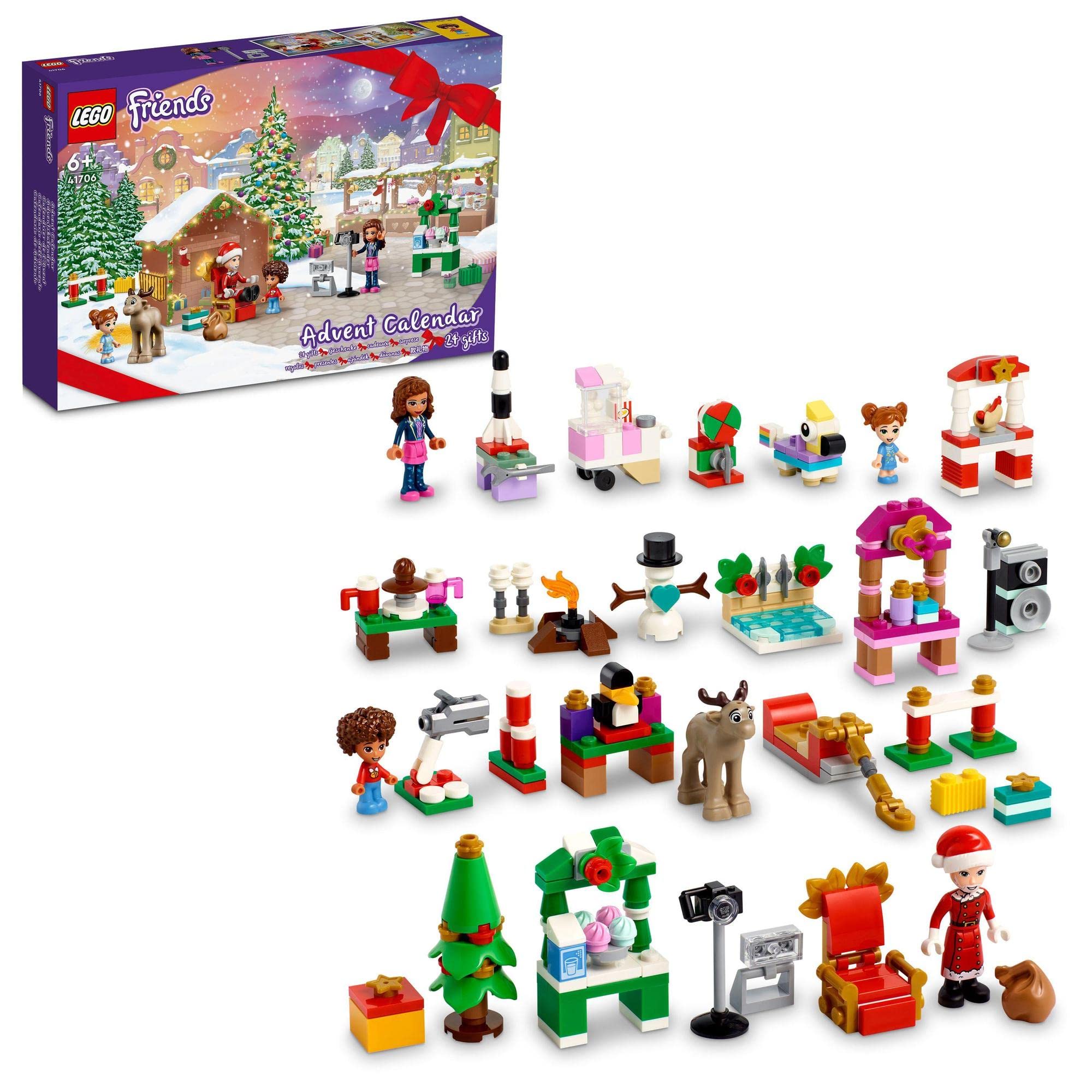 LEGO Friends LEGO® Friends Адвент-календарь 41706, подарок из игрушечных кубиков для девочек от 6 лет, идеально подходит для праздников и юбилеев. gray Sliema Japan Products