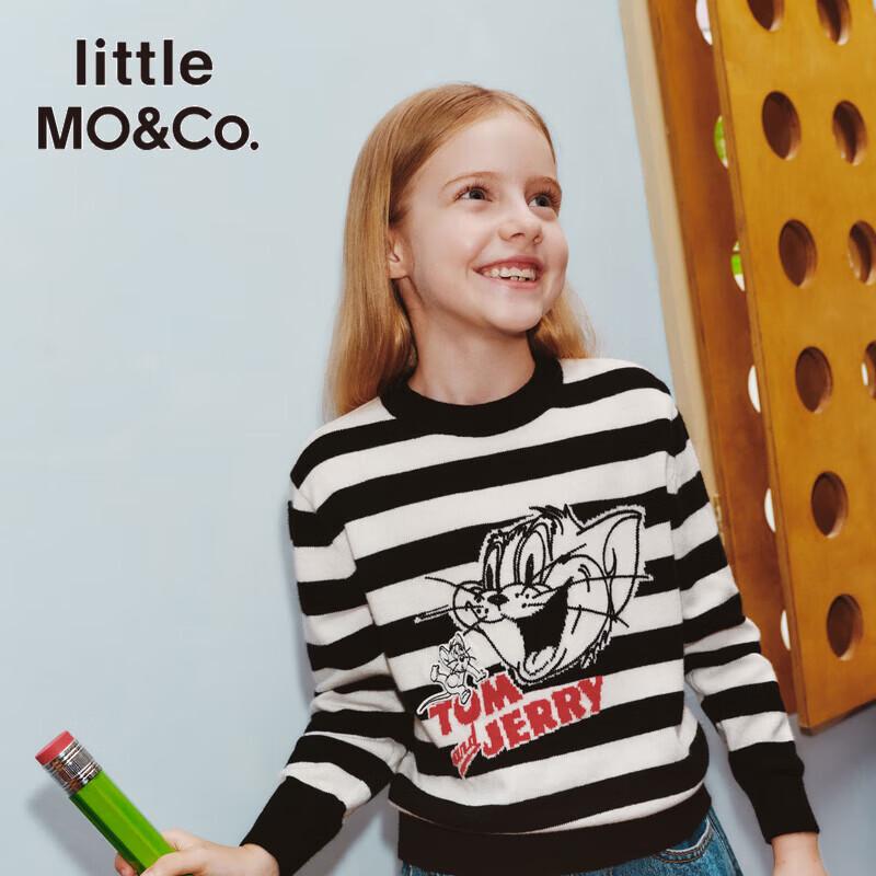 маленькая MO&Co. x Полосатый лонгслив для детей Tom & Jerry 160 black JDST online