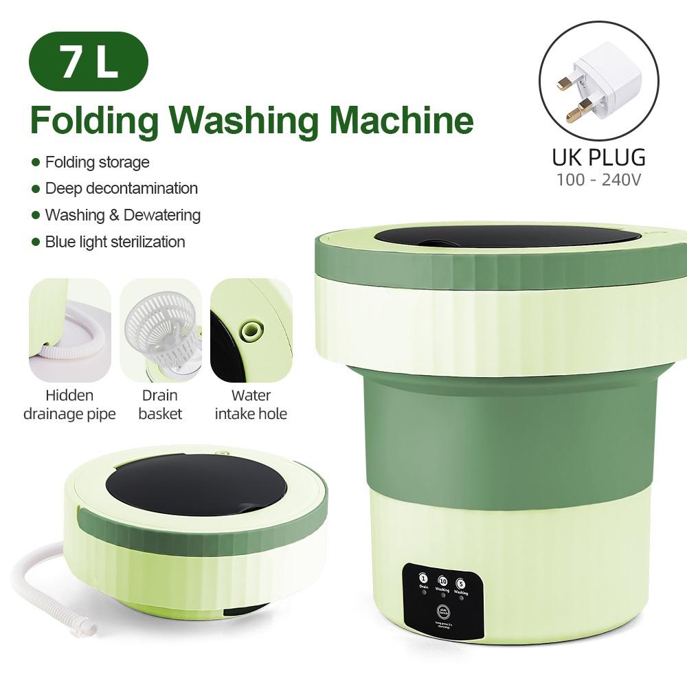 7л Маленькая складная стиральная машина Портативная стиральная машина Автоматические режимы Стирка одежды Стирка Ведро для стирки Стиральная машина gray BC Pet Supplies