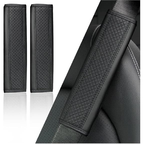 2PCS Car Seat Belt Cover Pad,Breathable Leather Seatbelt Covers For Shoulder Protection And Car Decorations,Universal Seatbelt Cushion Adding Car чёрный 91330302MAC2UDB340