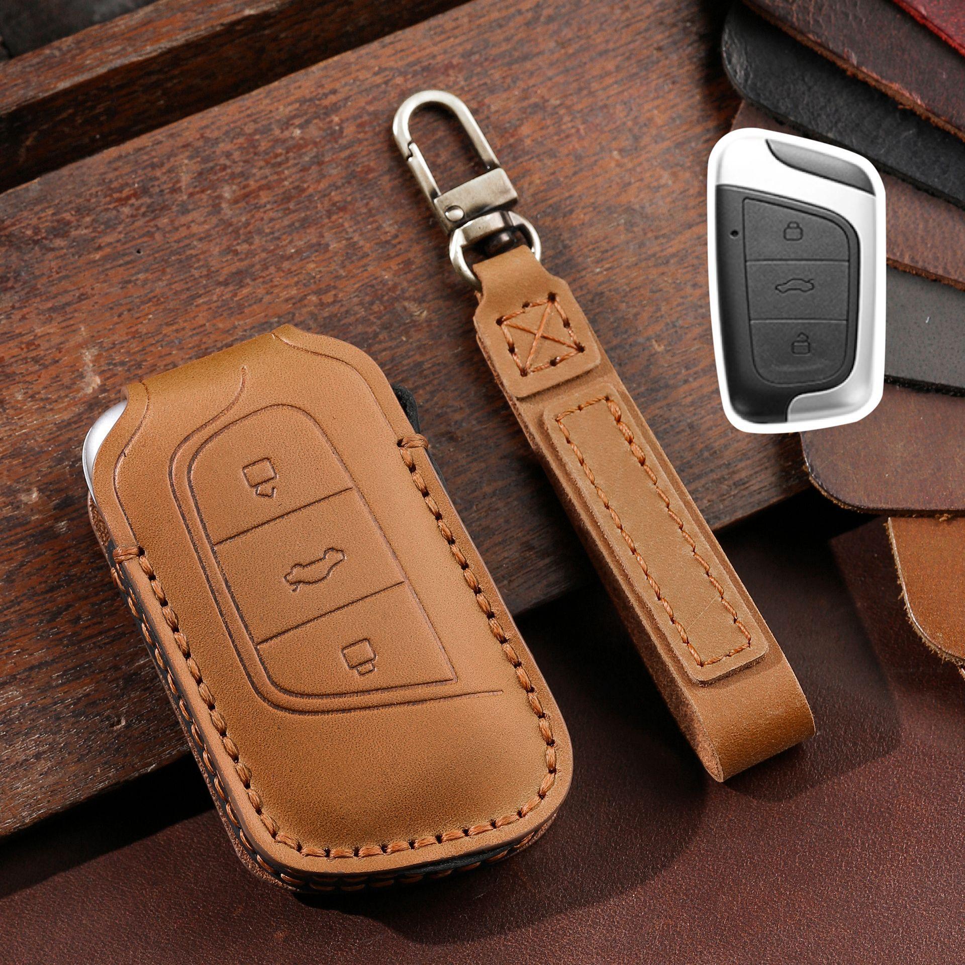 Подходит для чехла для ключа Chery small ant Arrizo e Tiggo e big ant QQ ice cream защита автомобильной сумки пряжка мужской коричневый Auto Parts Decorate