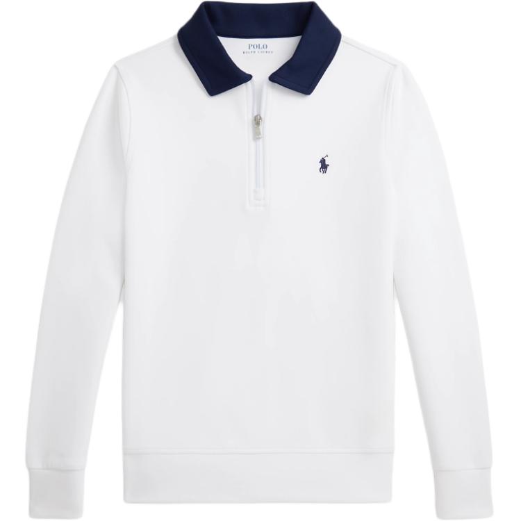 Поло Ralph Lauren с рифленым низом и контрастным воротником Детские топы CWPOKNIY8021665-100 L white