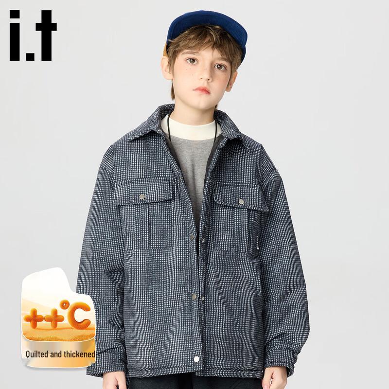 Детская клетчатая стеганая рубашка-куртка izzue 120 gray JDST online