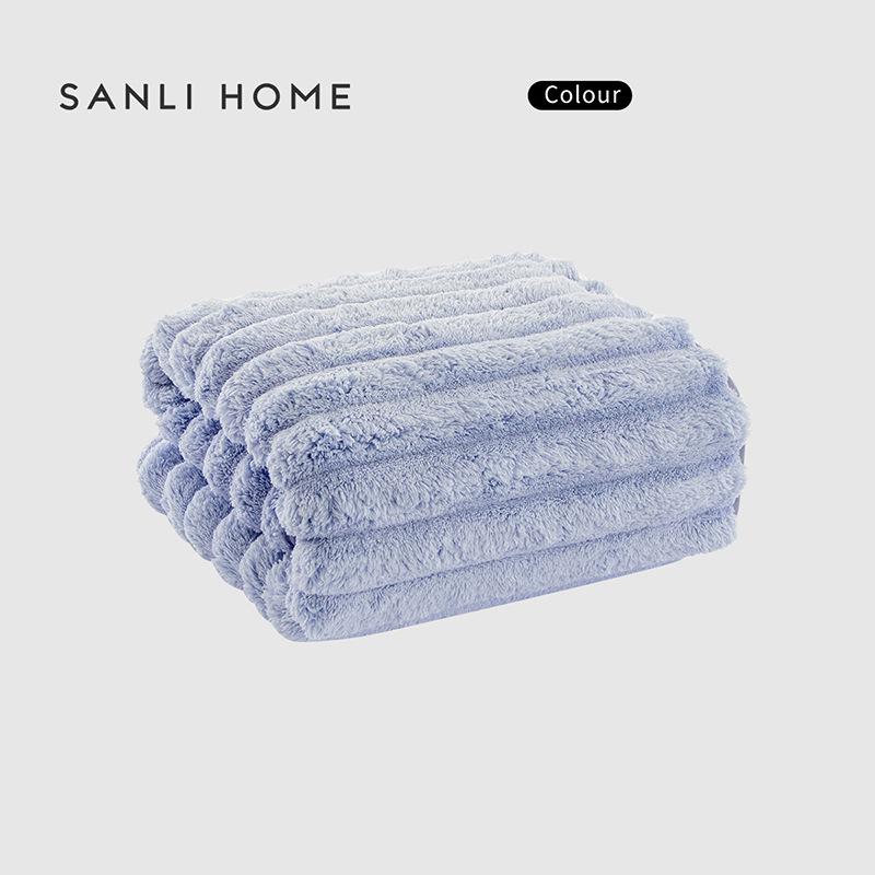 Towel Household thick water absorption female coral fleece wrapping towel couple men s three-dimensional striped bath towel 80*160 фиолетовый Kitchenware Living Emporium