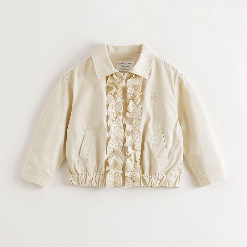 Mark Jenny Girls  Retro Lace Collar Miu-Style Jacket Children s Jacket 2026 Spring New Style 551702 Beige 150 beige TAOMall