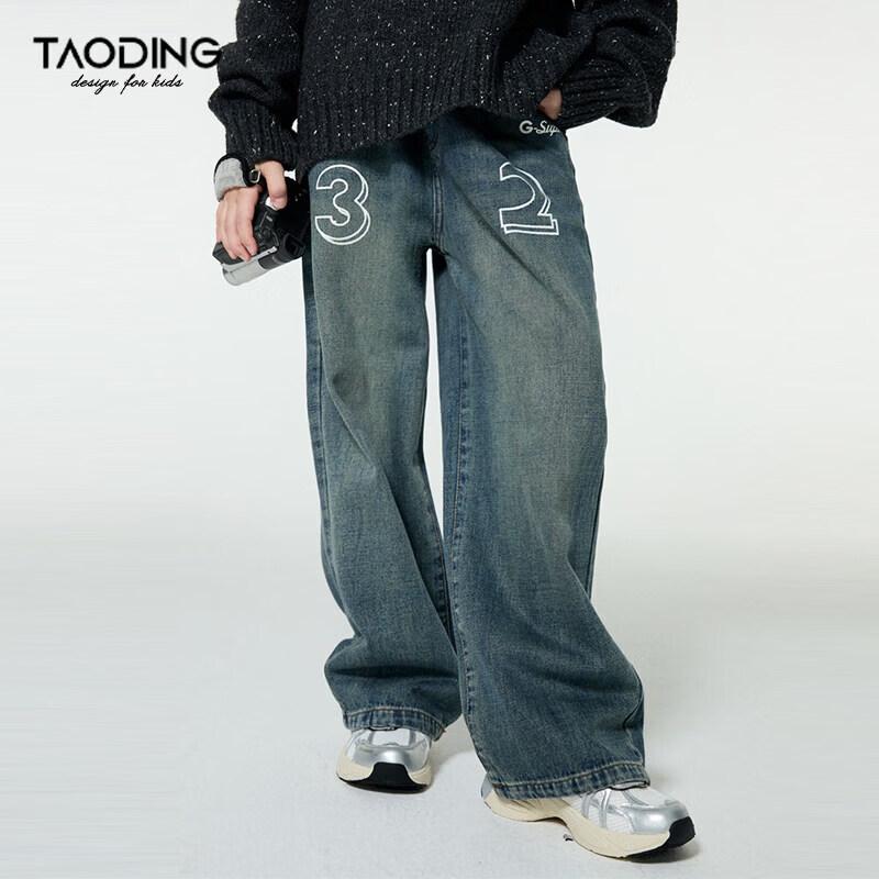 Джинсы для девочек Taoding из стираного денима 150 серо-синий JDST online